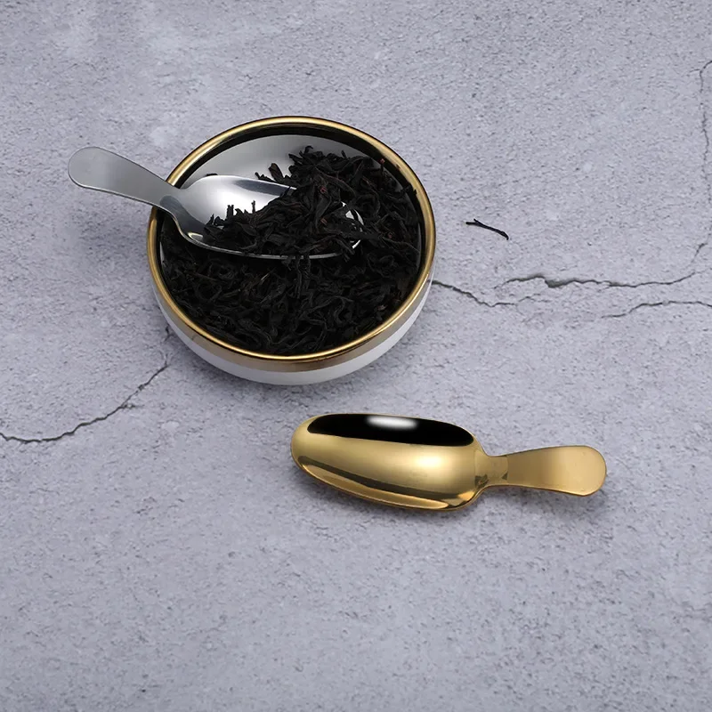 304 Stainless Steel Mini Teaspoon Tea Accessories Short Handle Ice Cream Dessert Scoop Tea Shovel Sugar Salt Spoon Kitchen Tools