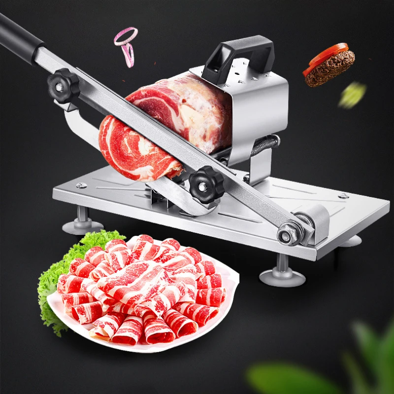 Food Slicer 304 Stainless Steel Household Manual Frozen Meat Slicer For Cooking BBQ HotPot