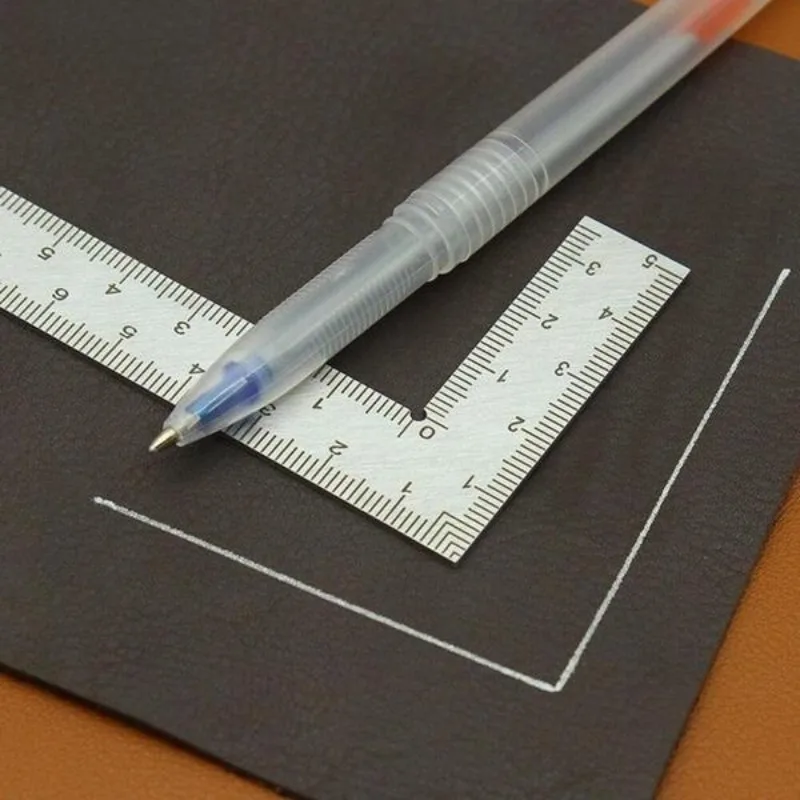 Compact L-Shaped Stainless Steel Measuring Tool