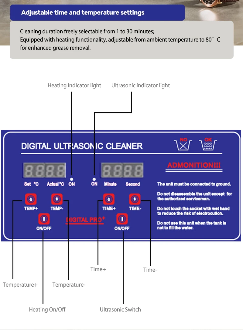 40kHz Ultrasonic Cleaner with Heater & Timer Industrial High Power Ultrasonic Cl