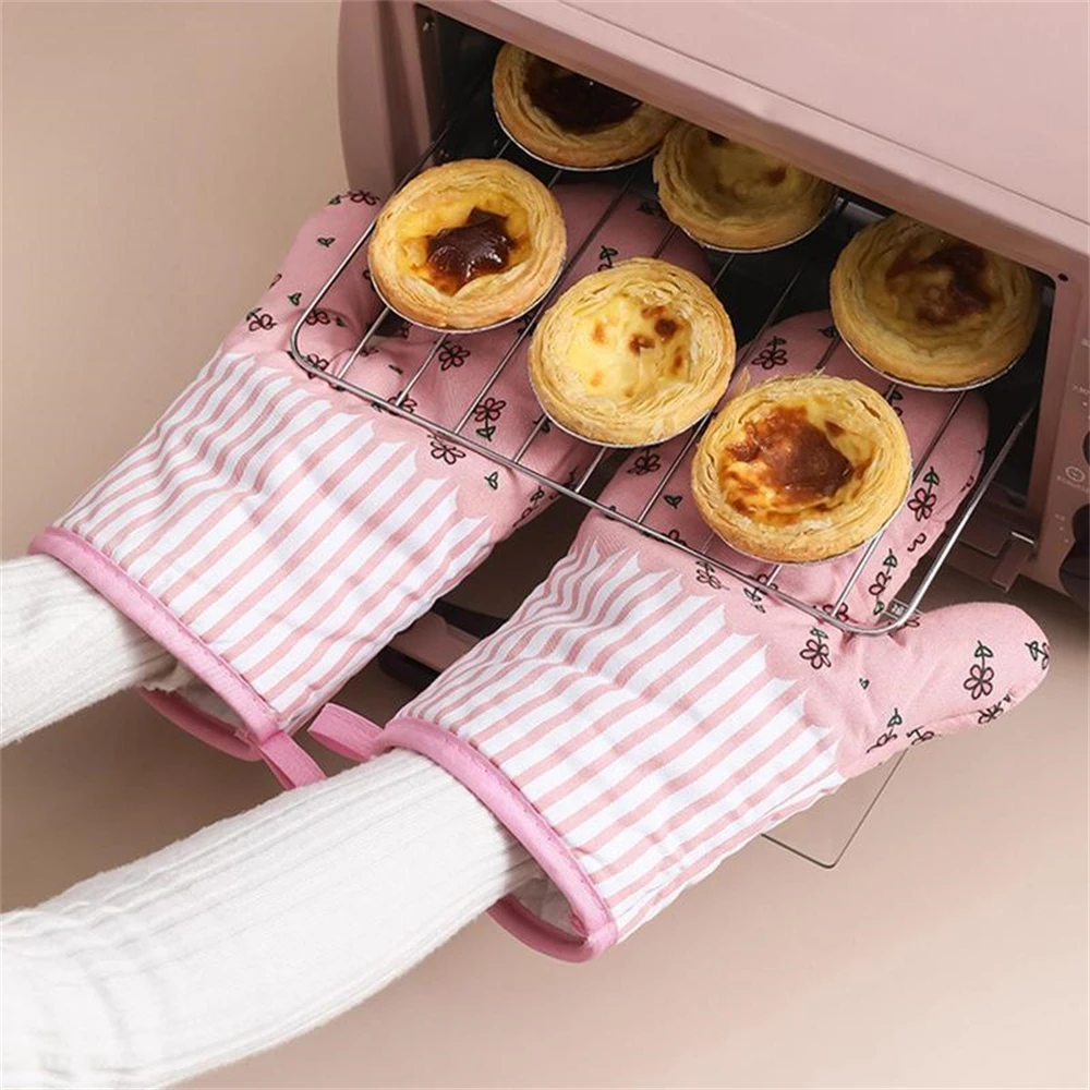 Microwave Oven Mitts Glove Fireproof Non Slip Oven Glove Heat Insulation Baking Cooking Tool Kitchen Barbecue Grilling