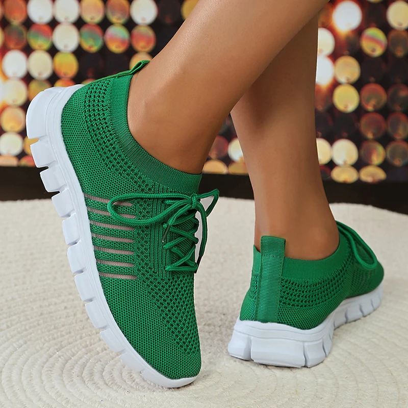  Zapatillas de deporte sin cordones para mujer, zapatos planos de  trabajo para mujer, zapatos de tenis de plataforma de espuma viscoelástica para  mujer, Verde : Ropa, Zapatos y Joyería