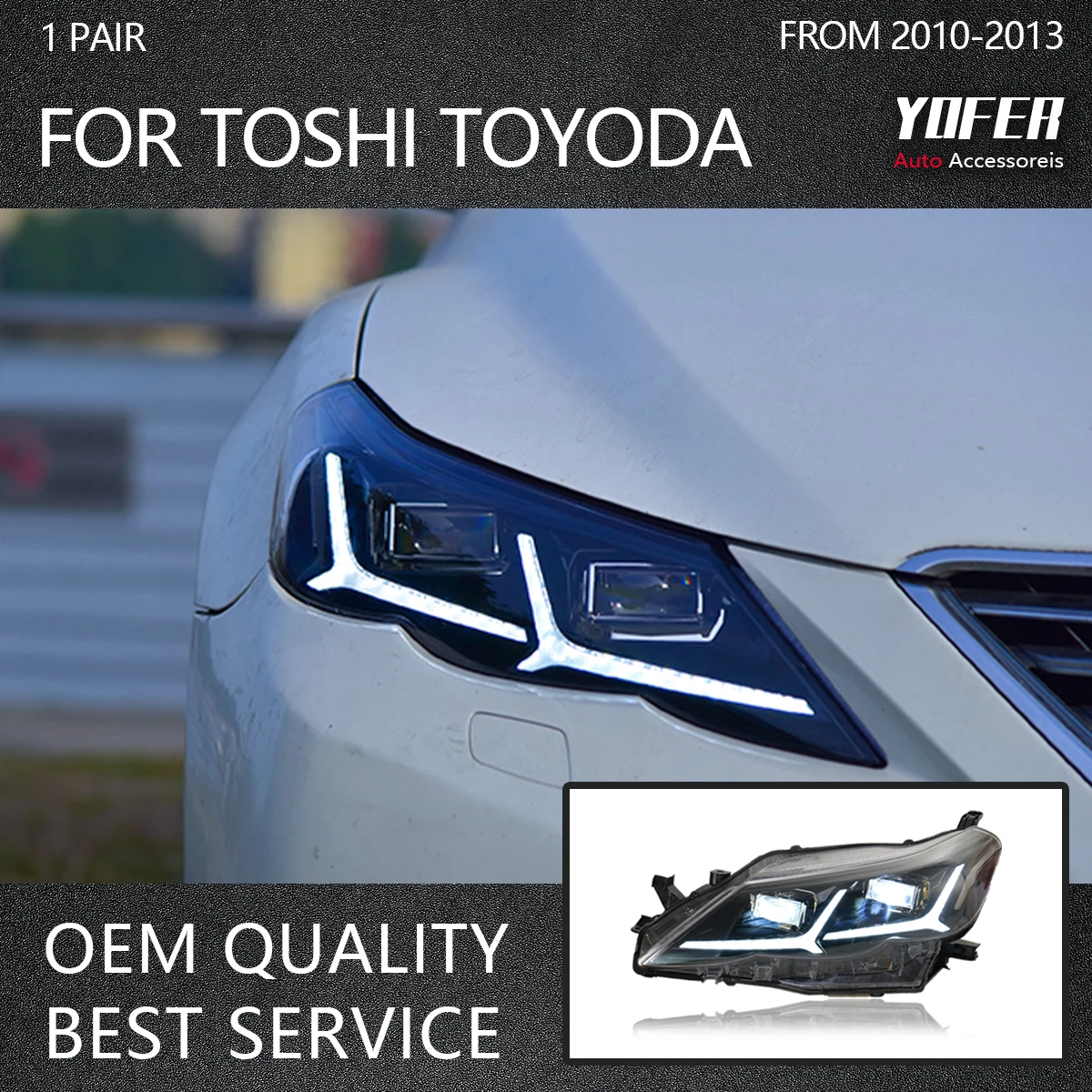 

Car Light LED Projector Head Lamps DRL For Toyota Reiz MARK X 2010 2011 2012 2013 Headlights Assembly