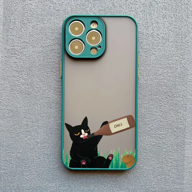 Luxury Scene Cat Playful Fun Shockproof Phone Case