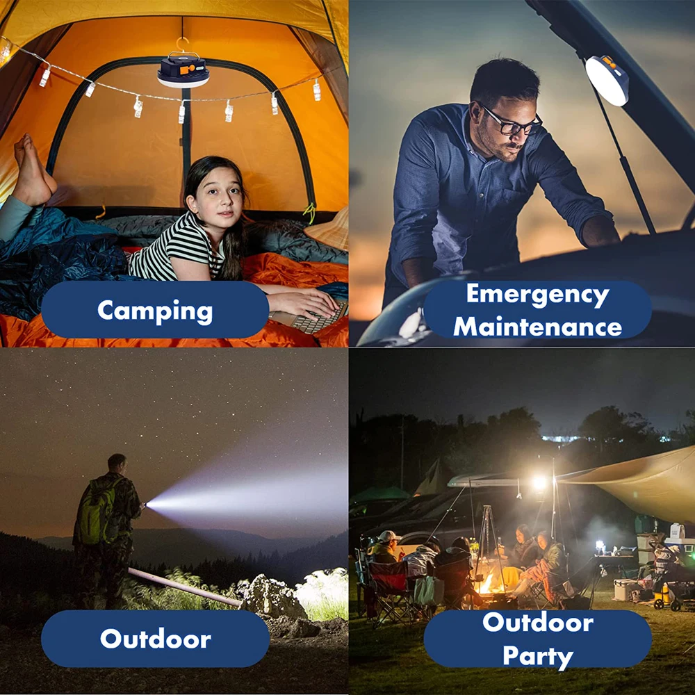 Camping Lantern, 4 Modes 9900mAh Power Bank LED Camping Lamp with Magnetic  Base Rechargeable USB Portable Waterproof IPX5 for Tent Camping Fishing  Hiking Emergencies : : Sports & Outdoors