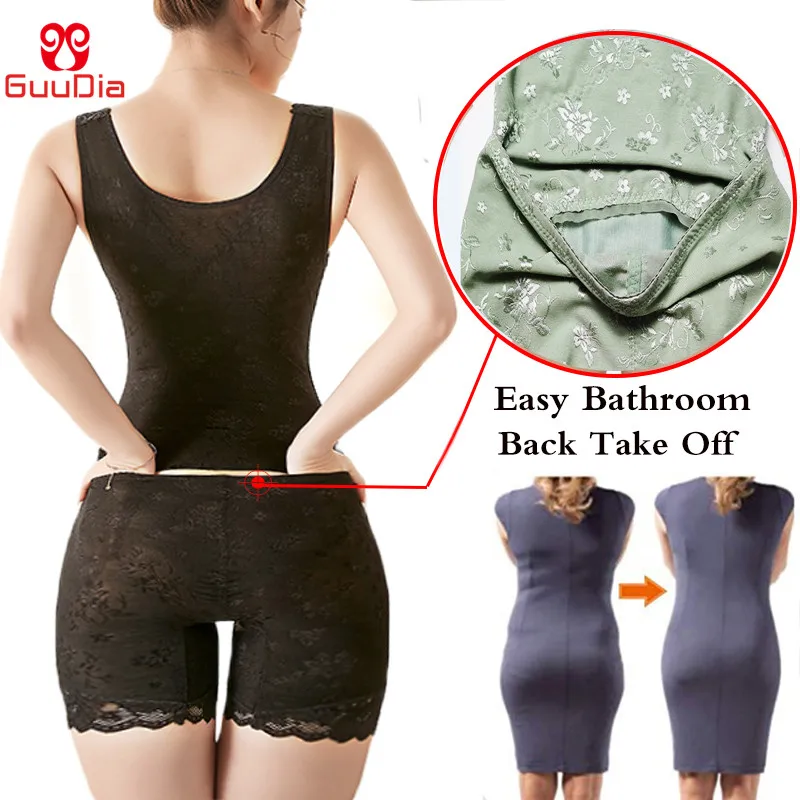 GUUDIA Women Full Body Shaper Open-Bust Slimmer Seamless Tummy Control Shapewear Bodysuit Tummy Control Butt Lifter Bodysuits