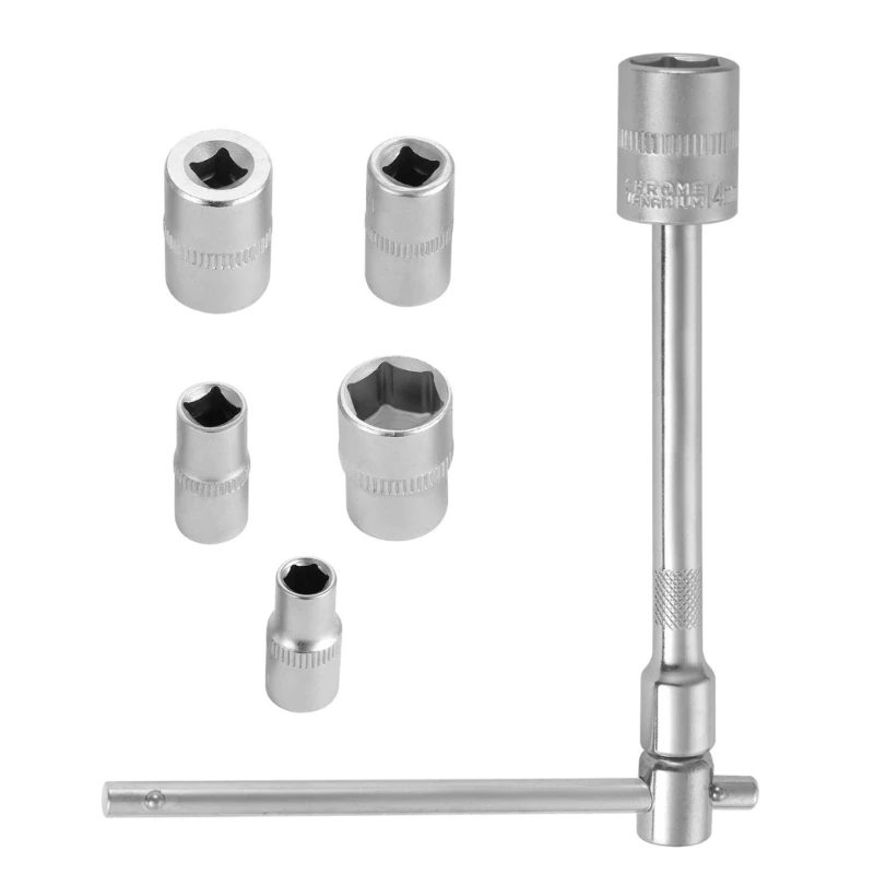 

Compact T Handle Socket Set with 1/4 Inch Foldable Designs Wrench Versatile Tool Kits for Motorcycle Maintenance