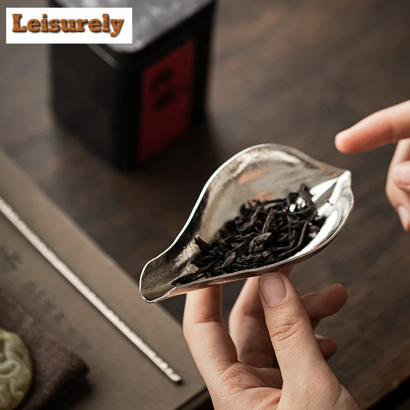 Hejian Titanium Tea Scoop Zen Tea Leaf Holder Shovel Chahe Household Awakening Tea Ladle White Tea Cha Supplies Ornaments Craft