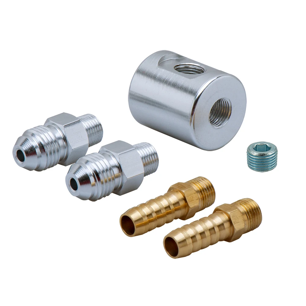 

AN6 to 1/8 NPT Fitting,9mm to 1/8 NPT Fitting ,1/8 NPT Tee Fuel Pressure Gauge adaptor kit For fuel injection systems