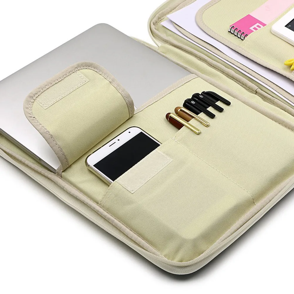 A4 문서 가방 휴대용 네이비 다기능 폴더 비즈니스 여행용 정리함 서류 가방 보관 케이스 A4 문서 가방