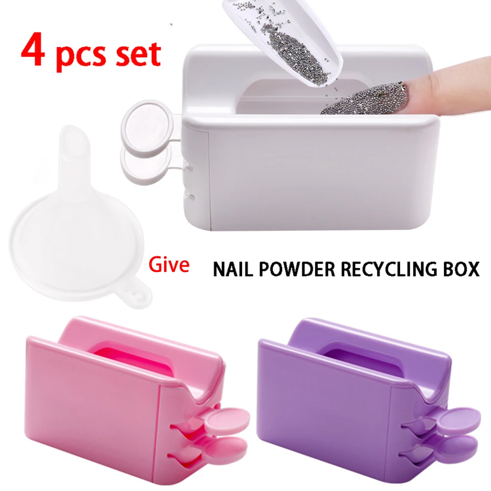 Dip Powder Recycling Tray System Nail Dip Tray Nail Powder Container,  Portable Nail Dipping Powder Storage Box for French DIY Nail Art Manicure