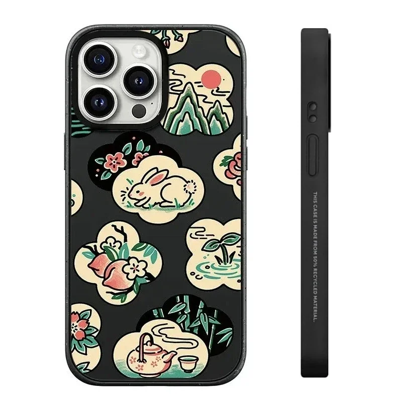 

Black Frosted Rabbit Bowknot iPhone 13 14 15 Pro Max Case - Protective iPhone Case