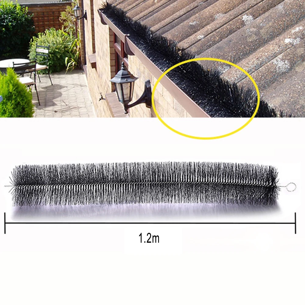 

1.2 Meter Gutter Brush Ø100mm Leaf Protection Photovoltaic Protection Roof Brush PP Fiber Black Gutter Brush Cleaning Tool