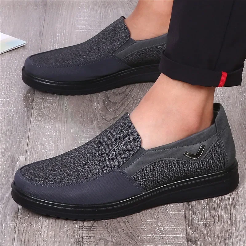 

Men's Loafers Leisure Business Cloth Canvas Shoes Spring Middle-aged Elderly Father's Sneaker Anti Slip Walking Elderly Autumn