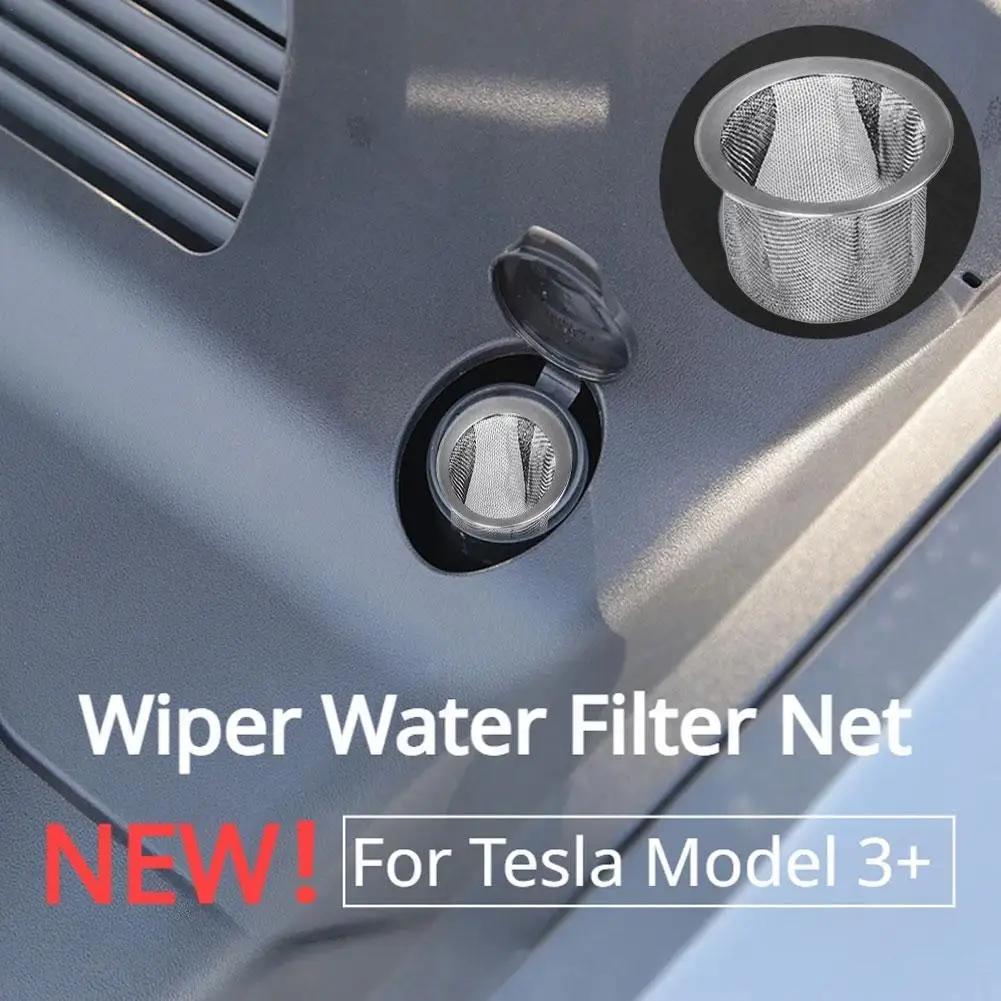 Car Wiper Filter Screen for Tesla Model 3 Highland 2024 Glass Water Filling Funnel Stainless Steel Car Wiper Water Inlet Filter