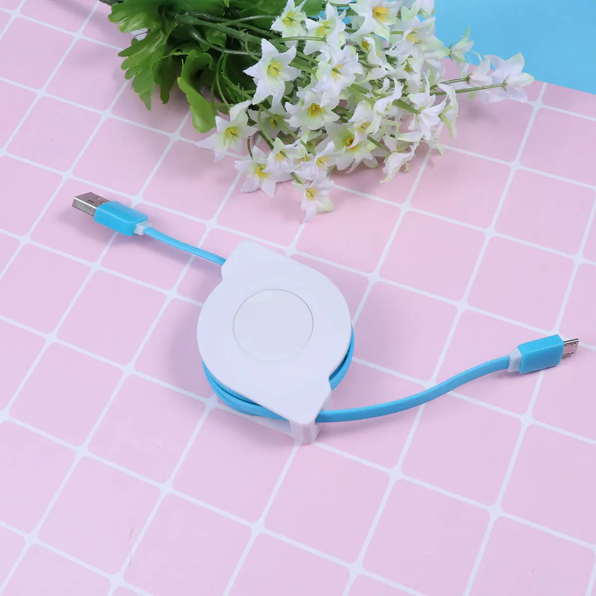 2M 접이식 USB 충전 케이블 빠른 데이터 동기화 코드 홈 오피스용 휴대용 소형 접이식 휴대폰
