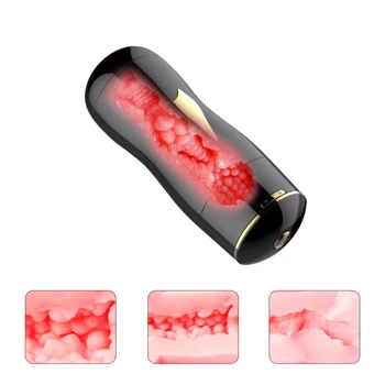 Male Masturbators for Men with Suction Cup Hand Free Pussy Mouth Stimulate Massager Rotating Dual Channel Masturb Cup Sex Toys 3