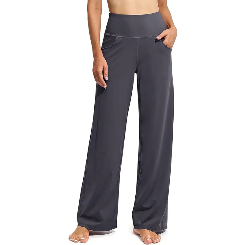 High Waist Yoga Pants Straight Leg Women's Sports Casual Loose Wide Leg Pants