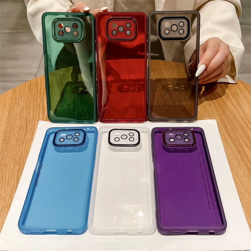 Clear Silicone Protective Case with Lens Glass Protector