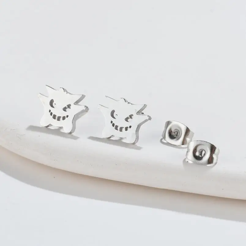 Niedliche Halloween Monster Ghost Accessoires Ohrringe für Frauen schwarzen Kürbis Schädel Edelstahl Ohr Piercing Ohrring Schmuck – Detail 5