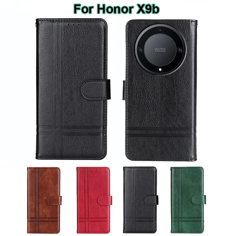 

Vintage Leather Phone Case For Fundas Honor X9b 5G чехол Magnetic Flip Wallet Cover For Carcasas Honor X9b ALI-NX1 Mujer Hoesje