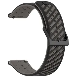 Premium Silicone Wristband Bracelet - 22mm Strap - 22mm (Black Gray)
