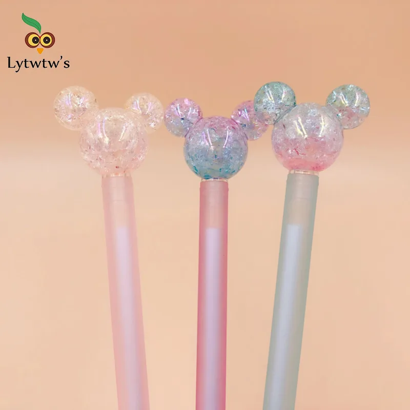 1 Stück süße Kawaii Mickey Glitter kreative Schule Bürobedarf Gelstift Neuheit Griff Korea süße hübsche schöne Schreibwaren