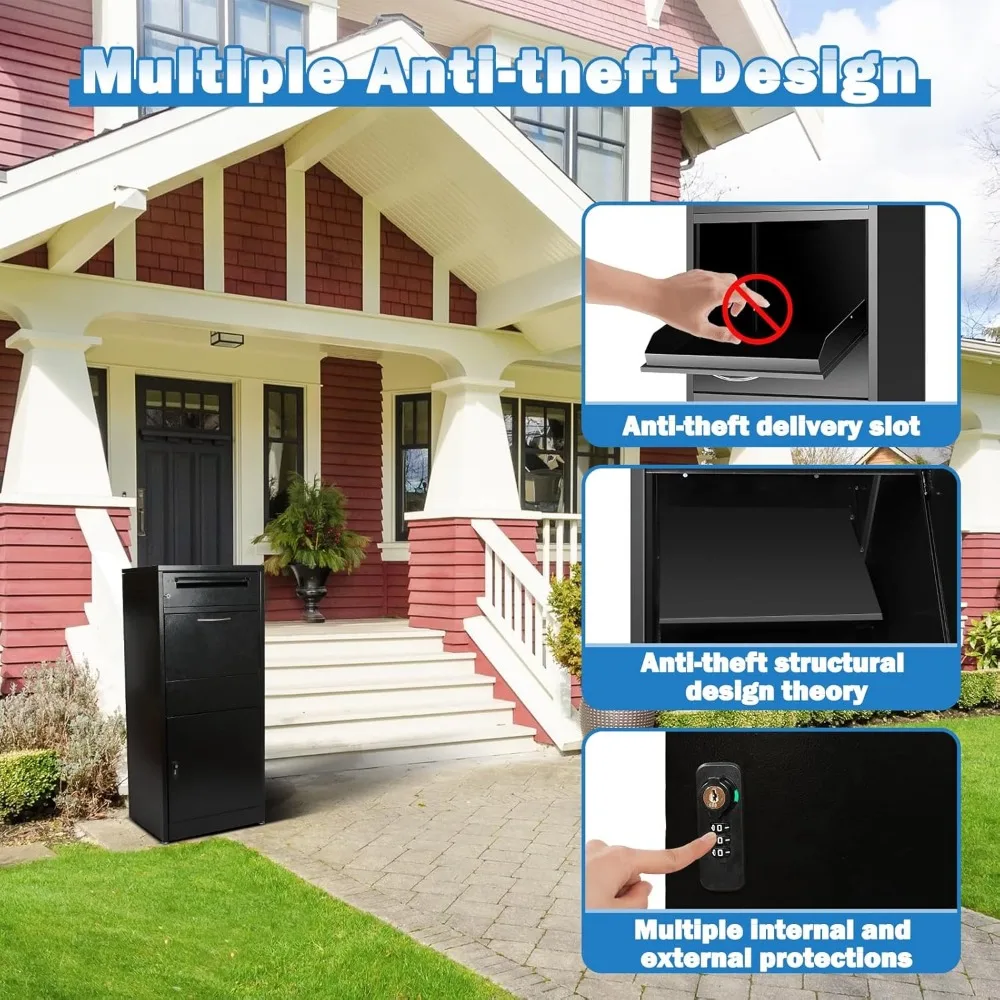 Package Delivery Boxes for Outside, Ultra Large Mailbox for Parcel, Automobile Steel Parcel Mailbox, Waterproof Anti-Thef 2