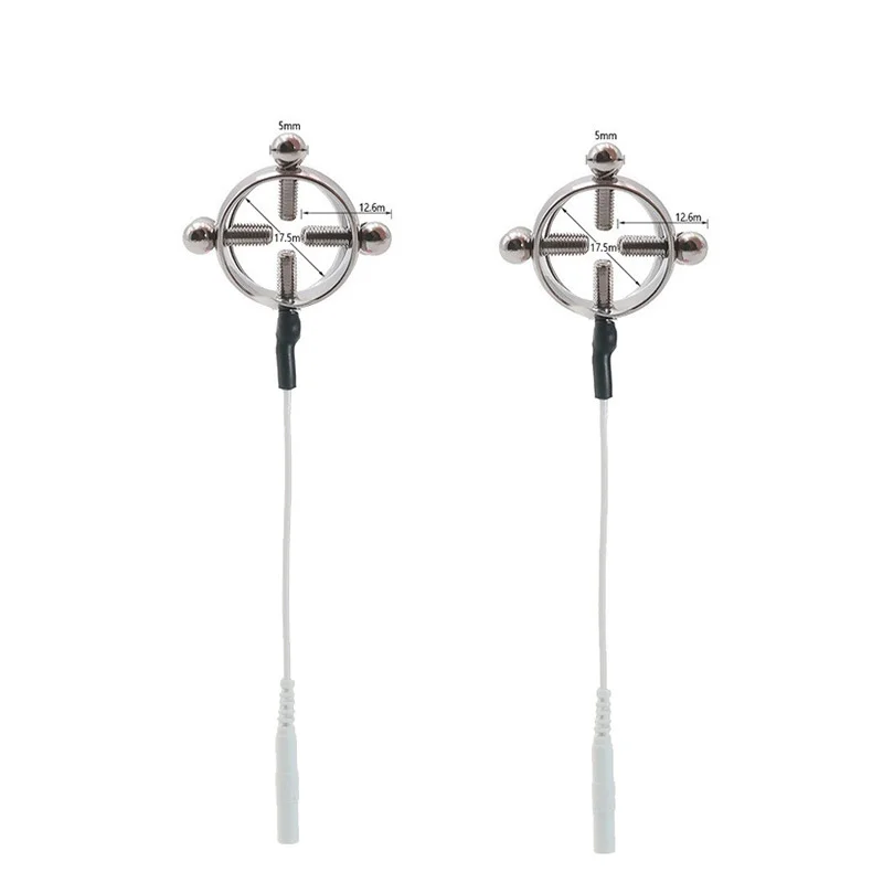 Electro Shock Nipple Clamps Labia Clips Penis Clitoris Stimulator BDSM Fetish Pulse Body Massage Flirt Pads Sex Toy For Women