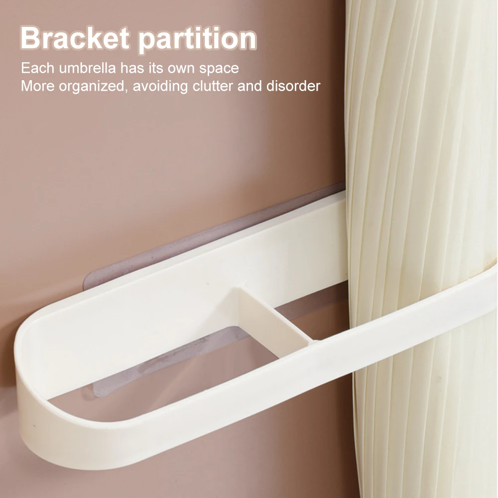 Wall-mounted Umbrella Holder Nail Free Fastener Style Adjustable Home Umbrella Storage Rack Long and Short Stand