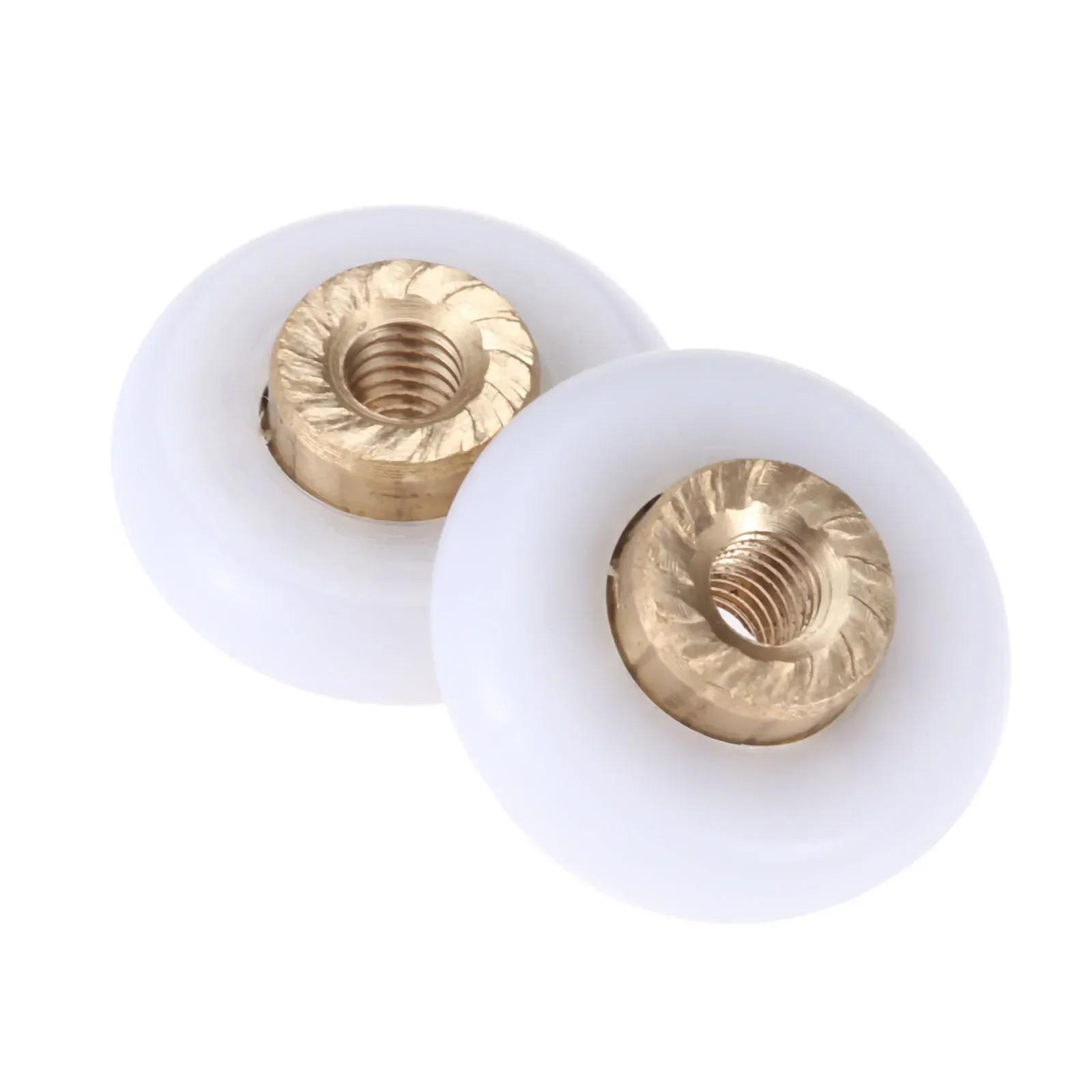4pcs Bath Shower Door Rollers/Runners Wheels Pulleys 18mm Dia Wheel Bathroom Replacement Part Enclosures Cabins Brass+Plastic