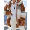 Oversized Jacket for Women Coat 2024 Autumn Winter Warm Plush Pocket Hooded Streetwear Loose Lady Zipper Cashmere Outerwear Coat 5