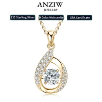 2024 New 6.5mm 1ct Round Moissanite Water Drop Necklace – 925 Silver