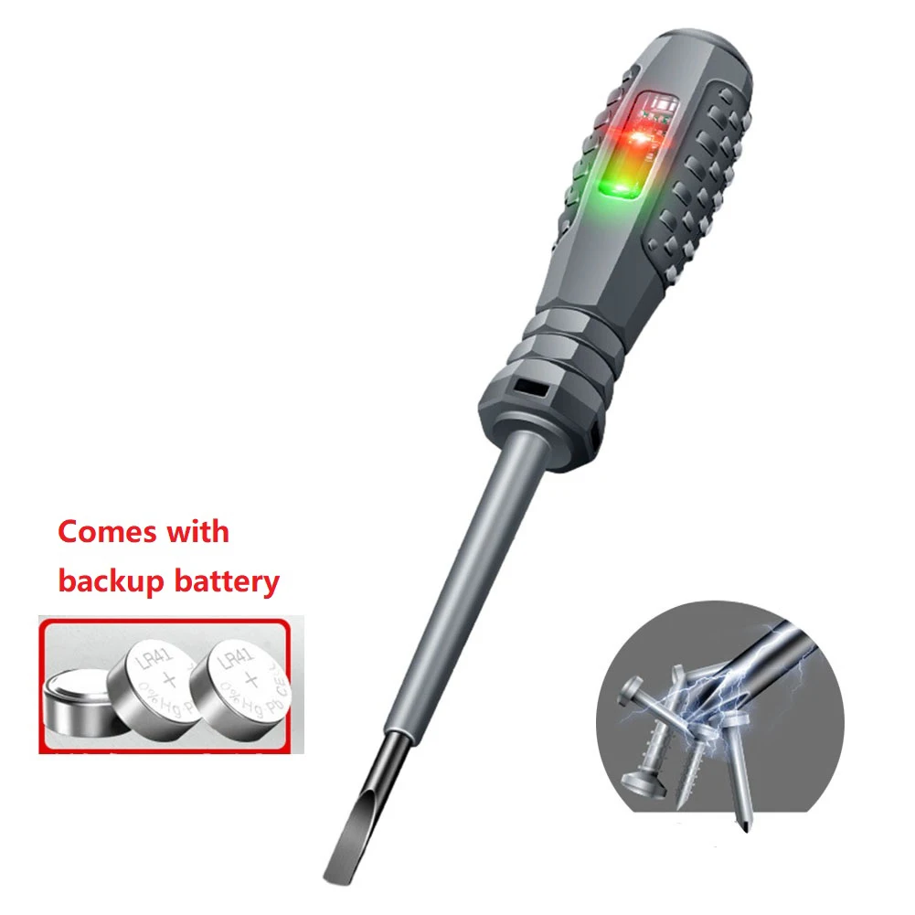 Stylo testeur d'indicateur de tension numérique, crayon à induction AC sans contact, détecteur de voltmètre, tournevis à fente avec batterie