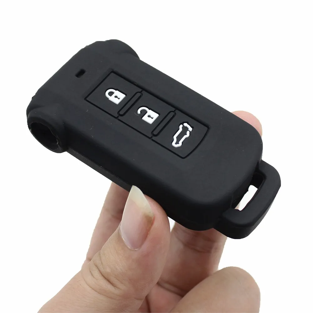 Cocolockey Gummi Silikon Schlüssel Abdeckung Fit für Mitsubishi Delica D5 4 5 Tasten Smart Key Fall Halter Tasche Schutz Auto zubehör – Detail 5