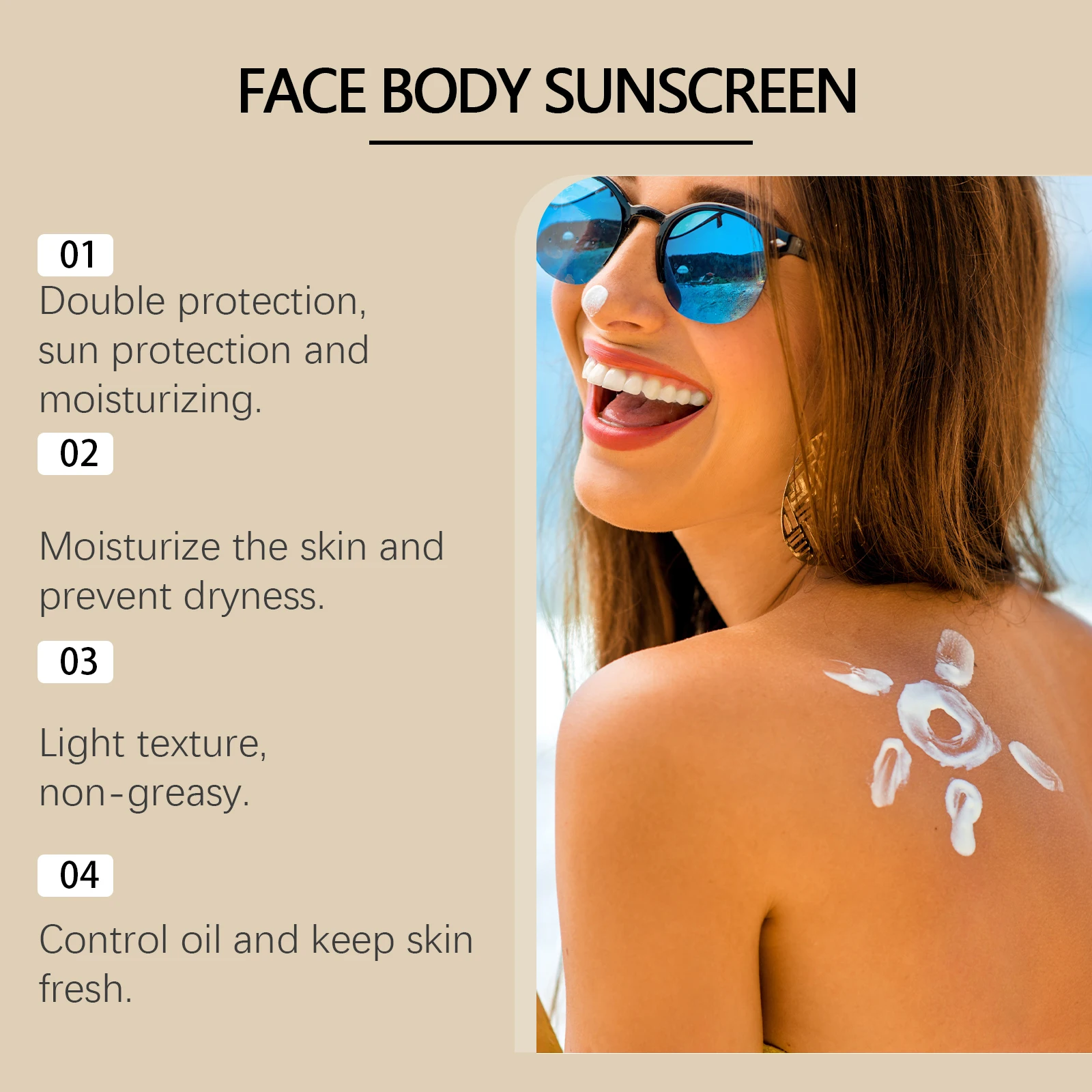 Sunscreen Cream for Face and Body Spf 50+ UV Protective Sun Block Isolation Anti Oxidant Waterproof Moisturizing Skin Sunblock 5