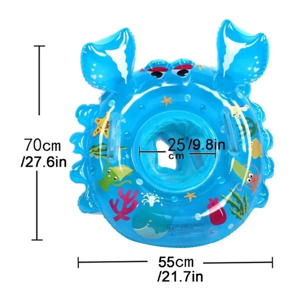 Baby Swimming Ring Water Toys Cartoon Crab Shape with Mesh Seats Indoor Outdoor Pool Bathroom Child Inflatable Float Seat swimming ring swimming pool float swimming float seat