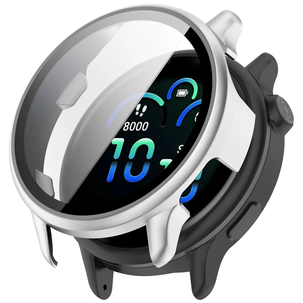 2-in-1 Protective Watch Shell with Tempered Glass Screen Cover