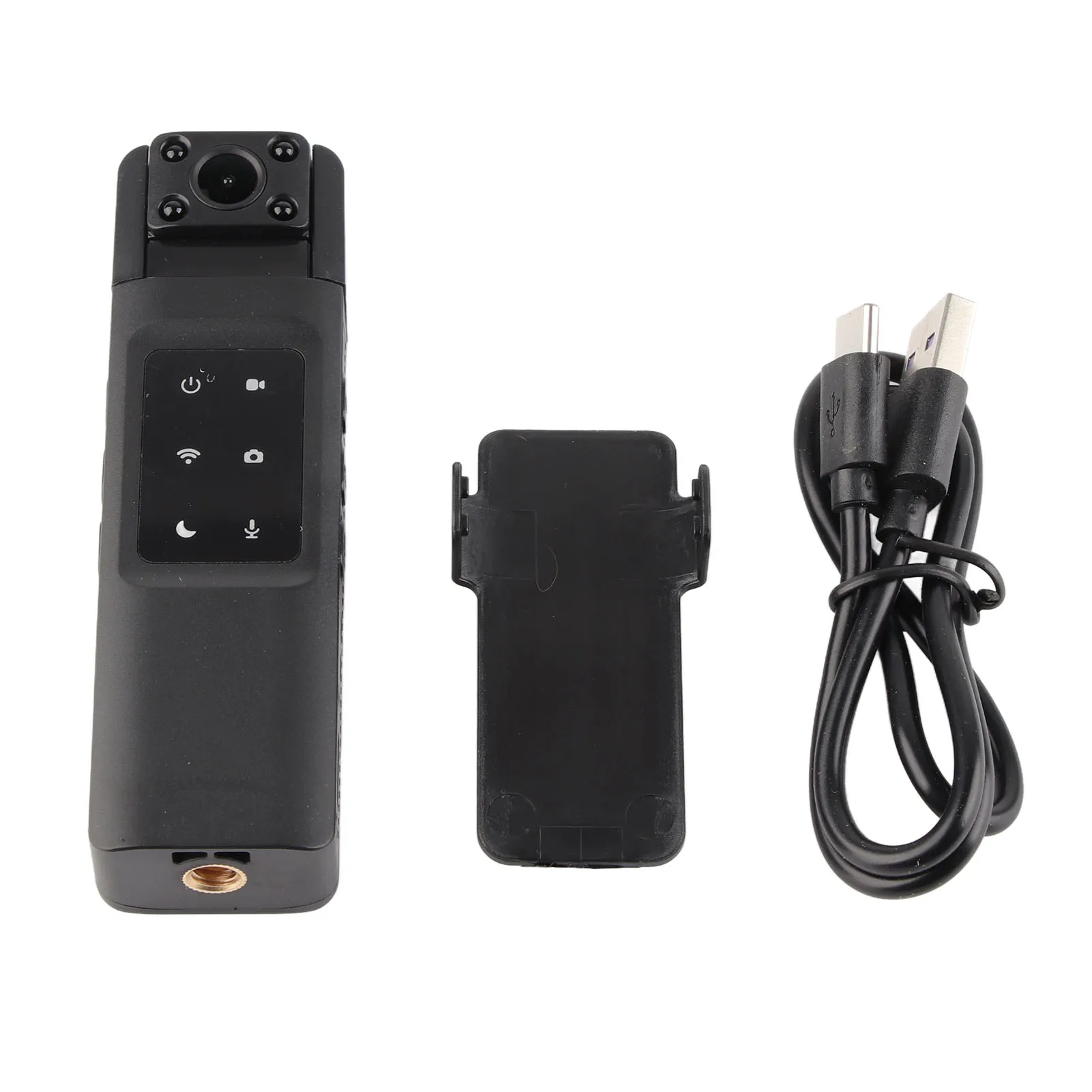 Body Mounted Camera Wearable Video Recorder 1000mAh Battery Night Vision 180 Degree Rotation Portable for Car for Meeting