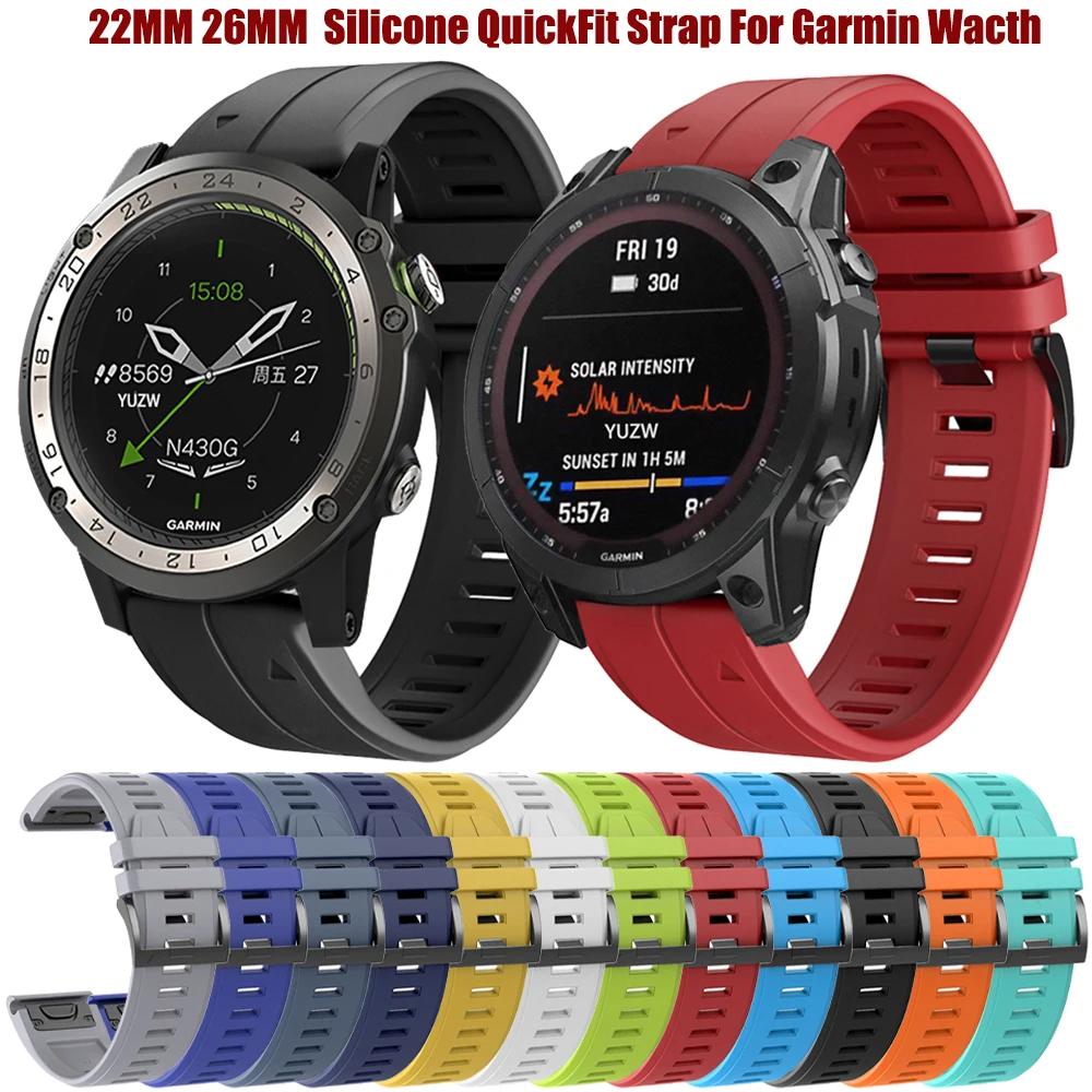 Cinturino In Silicone Quickfit Per Garmin D2 Delta Px 22Mm 26Mm Cinturino Per Orologio Quatix 7 5 6/Tactix 7 Pro Delta Smartwatch Band Accessori