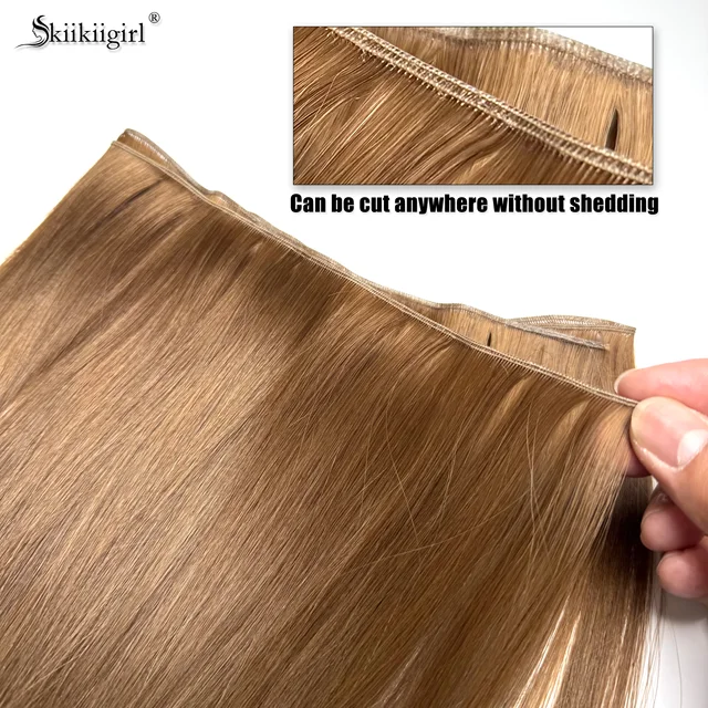 Extensions de cheveux humains Genius Trame 100G paquets blonds doubles dessinés trame de cheveux vierges droites invisibles extrémité complète qualité supérieure 1