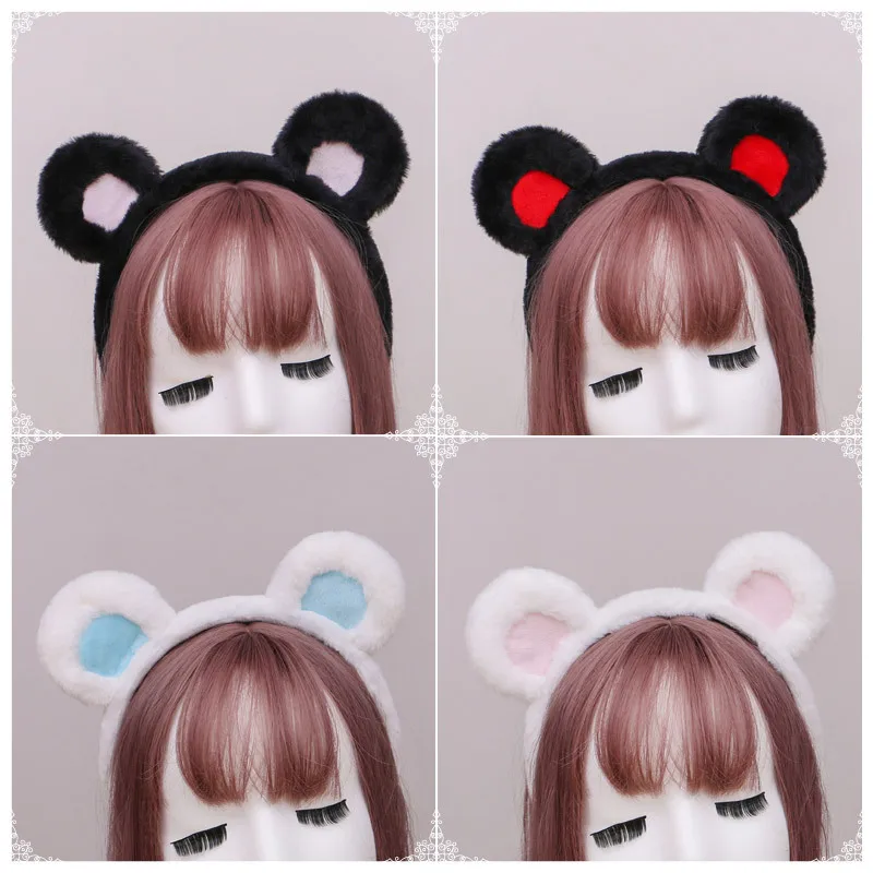 

Women Cute Plush Bear Sheep Ears Headband Head Hoop Cartoon Girls Kid Hair Bands Headdress Cosplay Party Hair Accessories Lolita