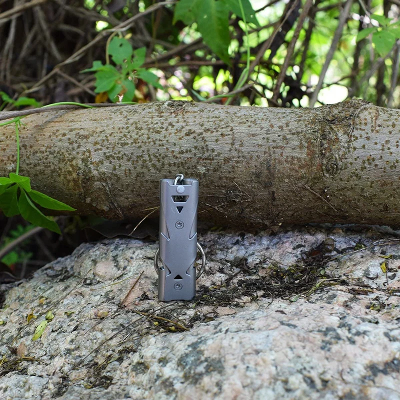 Survival Whistle Double Pipe Burst Sound Outdoor Help Stainless Steel