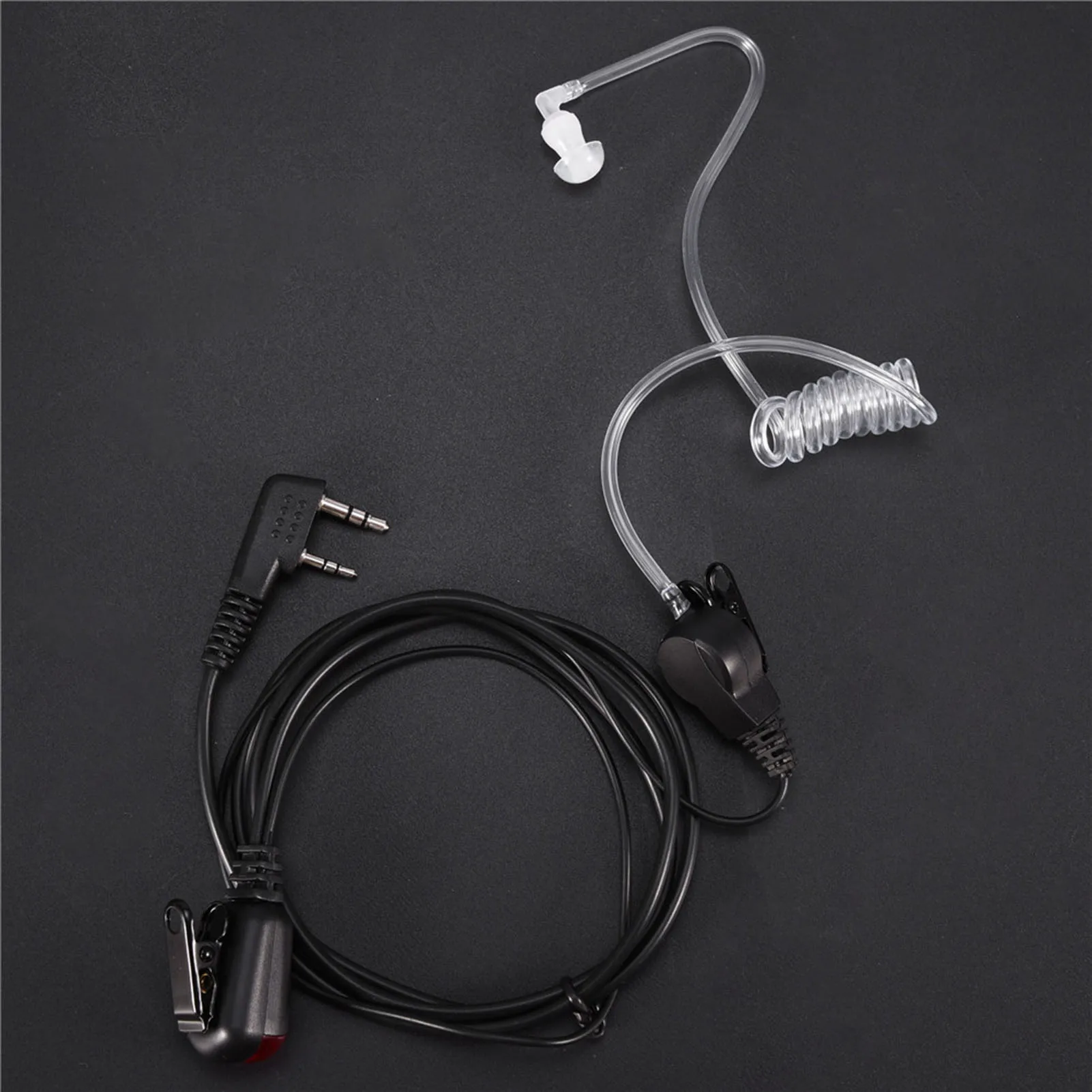 New 2Pin Acoustic Tube in Ear Earpiece W PPT Mic Red Light for 2 Way Radio Wakie Talkie earpiece indicator light
