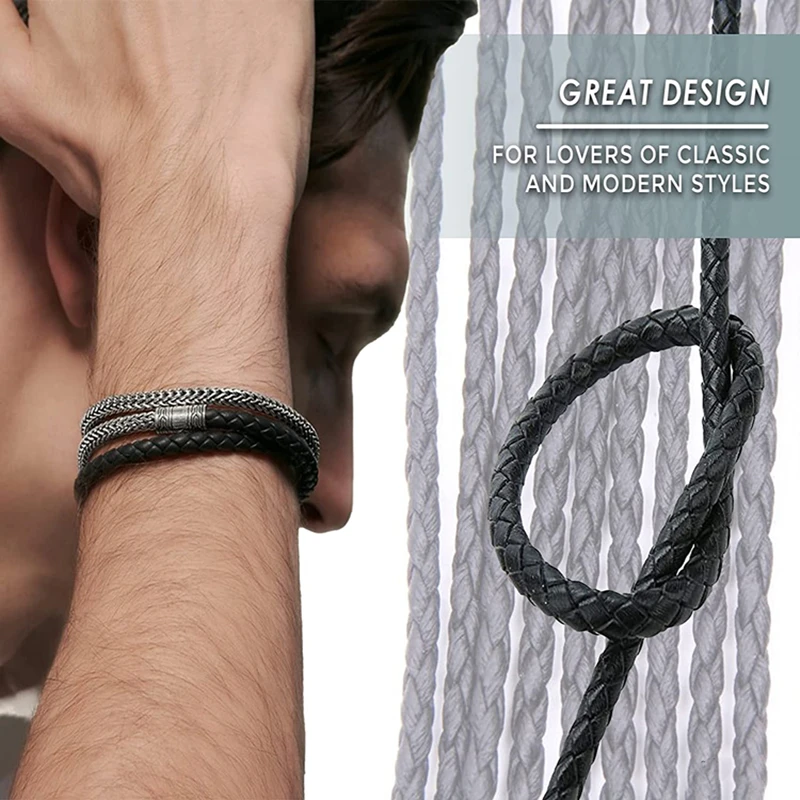 5m 3/4/6mm Braided Leather Cord Rope Strip Thread for DIY Pendant