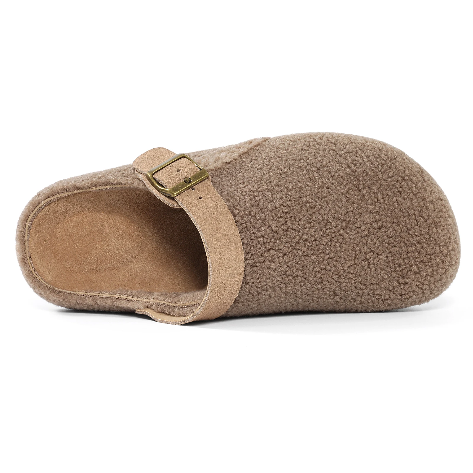 Women's Fluffy Slippers With Arch Support And Adjustable Buckle_voghion.com