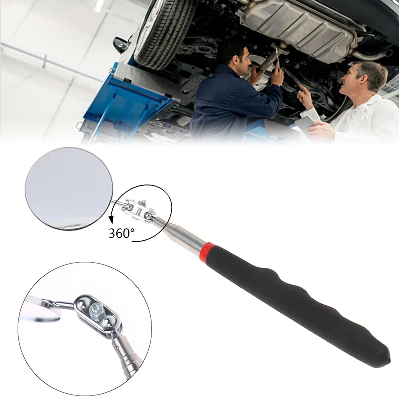 1Pc 50mm Car Telescopic Detection Lens Inspection Round Mirror 360 Repair Tool