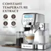 with LCD Display, 20 Bar Cappuccino Machines with Automatic Milk Frother for Home Gifts, Latte Coffee Maker with Dual Wall & ESE 2