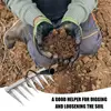 Carbon Steel Garden Hand Rake Tines Rake Dethatching Weeding Acreage Rake Rock Gravel Root Garden Tools 4/5/6/7 Tines 3