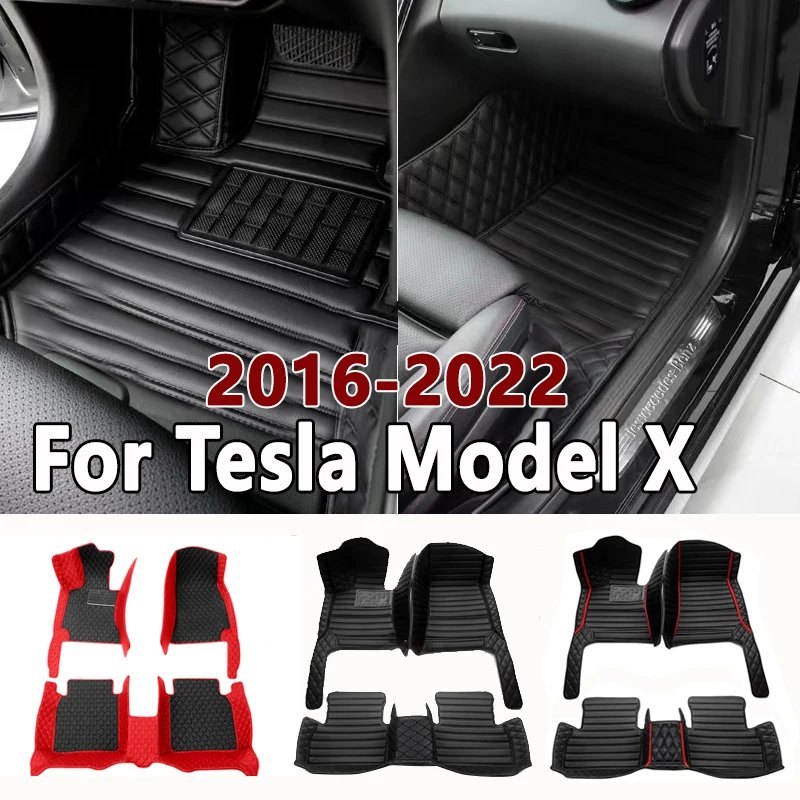 

Автомобильные коврики, напольные для Tesla Model X 2016 ~ 2022, 6 мест, защита от грязи, для Tesla Model X, аксессуары 2022, автомобильные аксессуары